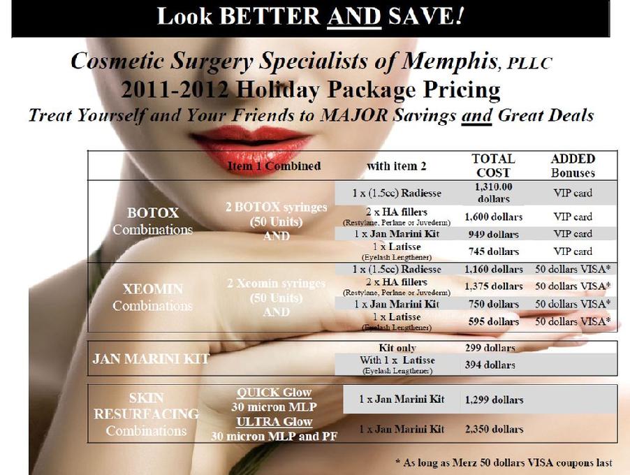 cheap Botox, Restylane, Juvederm, Xeomin
