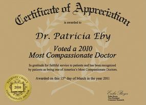 Most Compassionate Doctor Award by Vitals 2010